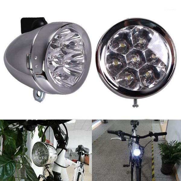 bike lights retro bicycle headlight accessory front light bracket vintage 7led cycling night safety warning1
